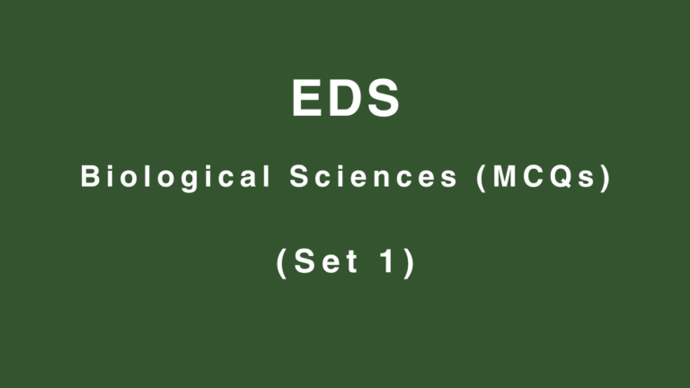 Biological Sciences MCQs (Set 1)
